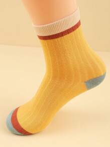 5 双女士薄款休闲时尚透气吸湿排汗袜，4 种款式，秋季袜子 - 彩色 - 查看 2