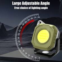 1pc High Bright LED Mini Camping Light Rechargeable 5 Modes Flashlight With Strong Magnet Hook Outdoor Waterproof Emergency Lantern - White Light - View 6