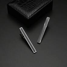 5pcs Men Fashion Personalized Versatile Tie Clips, Silver Business Casual Tie Pin Suitable For Formal Suit Wear Men Necktie