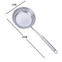Useful Stainless Steel Hot Pot Filter Mesh Percolator Spoon Frying Scoop Long Handle Colander - Silver - View 12