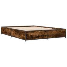 Smoked Oak Small Double Bed Frame 120x190 Cm Stylish And Durable Design Without Mattress - Brown - View 5