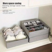 1pc Washable Underwear Storage Box Foldable 7/16/24 Grids Bras Socks Drawer Organizer Multi-Functional Home Storage Organizer