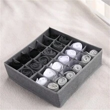 1pc Washable Underwear Storage Box Foldable 7/16/24 Grids Bras Socks Drawer Organizer Multi-Functional Home Storage Organizer