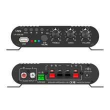 Amplificador 2.1 Hifi Stereo Subwoofer Con Bluetooth Usb 12v,  Amplificador Bluetooth, salida de potencia con función de control remoto, amplificador Bluetooth de 2.1 canales compatible con entrada Bluetooth/USB/RCA - Negro - Ver 4