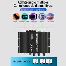 Amplificador 2.1 Hifi Stereo Subwoofer Con Bluetooth Usb 12v,  Amplificador Bluetooth, salida de potencia con función de control remoto, amplificador Bluetooth de 2.1 canales compatible con entrada Bluetooth/USB/RCA - Negro - Ver 7