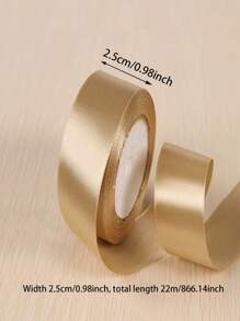 22m Champagne Gold Wedding Decoration Ribbon With Flower Wrapping Bowknot Ribbon Gift Box Silk Ribbon, Back To School Valentine Day