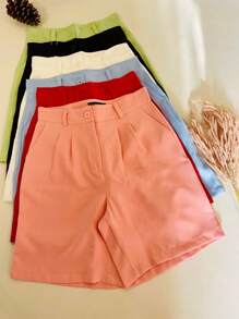 KALINA FASHION Women's Bermuda Shorts In Sensorial/Fabric Tailoring Fashion - Celeste - Ver 3