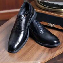 Giày Oxford Brogue trang trọng cho nam, Giày da thời trang dự tiệc công sở - màu đen - Xem 8