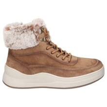 Refresh Keilknöchelstiefel für Frauen - kamelbraune Knöchelstiefel mit Schafsfell - Schnürstiefeletten mit Reißverschluss - Lässig-Stil - mittlerer und komfortabler Keilabsatz - vielseitig - Modell 172120 - Braun - Übersicht 1