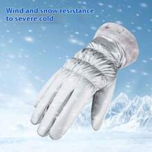 1 Par de guantes de mujer de moda cálidos para otoño e invierno, de material de terciopelo reforzado, que permiten el uso de pantalla táctil, adecuados para ciclismo al aire libre, deportes, escalada de montaña, Navidad y San Valentín, accesorios para fiestas