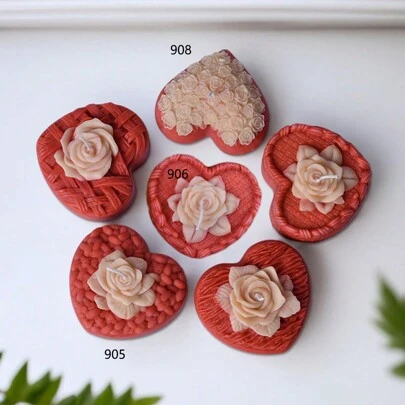 DIY Handmade Heart-Shaped Rose Scented Plaster Silicone Mold, Multi-Purpose