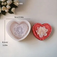 DIY Handmade Heart-Shaped Rose Scented Plaster Silicone Mold, Multi-Purpose - White - View 3