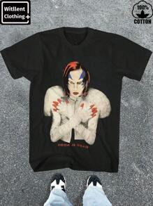 Witllent Men's 100% Cotton Vintage Marilyn Manson Mechanical Animals Tee  T-Shirt, Men's Christmas 220g Heavy Cotton T-Shirt(1 PC) - Black - View 1