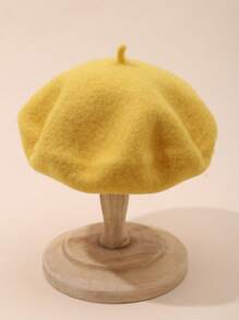 1 Children's Solid Color Retro Matching Beret High Quality Beret Is Not Easy To Ball Girls Suitable For The Autumn And Winter Season Christmas / Halloween Use - Berets - View 17