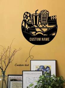 1 Custom Movie Night Metal Wall Art Logo Personalized Vintage Movie Iron Decoration Custom Home Theater Metal Signage The Perfect Gift For Movie Lovers Vintage Movie Popcorn Design Wall Hanging The Perfect Home Improvement Housewarming Gift For Movie Actors, Valentine's Day, Valentine's Day Decor Gifts Birthday Graduation