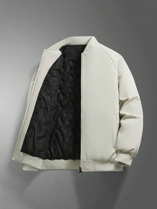 Men's Thick Padded Coat, Warm Winter Coat, Loose Fit Plus Size, Suitable For Casual, Commuting, Outdoor