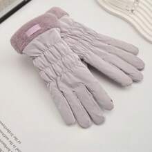1 Par de guantes de mujer de moda cálidos para otoño e invierno, de material de terciopelo reforzado, que permiten el uso de pantalla táctil, adecuados para ciclismo al aire libre, deportes, escalada de montaña, Navidad y San Valentín, accesorios para fiestas