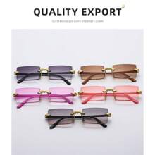 set 3piezas gafas de sol novedades  rectangular sin montura de moda para unisex - Multicolor - Ver 7