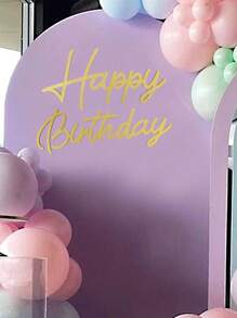 1 套生日快乐背景标语 - 毛毡生日快乐标语，用于气球拱门生日派对气球拱门背景装饰，用于生日派对淋浴，生日快乐背景标语，金色大号生日快乐装饰派对贴花标语，适用于女性男性中性，带转印纸