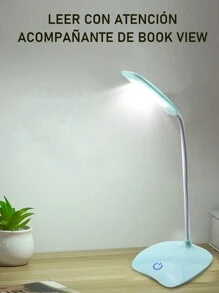 1 Pieza Lámpara Led De Escritorio Ajustable Recargable Por Usb , Para Lectura - Azul - Ver 1