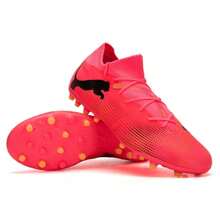 Puma FUTURE 7 MATCH MG 男士足球鞋，FUTURE 训练鞋，舒适运动鞋，带 MG 鞋钉 - 日落紅-黑色-日光黃 - 查看 2