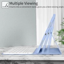 Detachable Wireless Bluetooth Keyboard (150mAh) With Pen Slot Keyboard Case For Samsung Galaxy Tab, IPad, Redmi Pad SE (Blue) - Blue - View 4