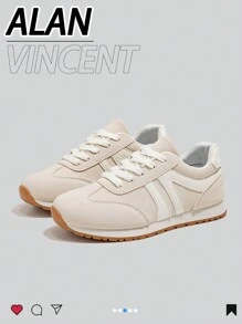 Alan Vincent 【轻盈自由系列】米色女鞋2025新款平底鞋舒适时尚跑步鞋休闲运动鞋女办公户外鞋女士鞋Cortez学生女鞋日常百搭Cortez鞋 - 米色 - 查看 4
