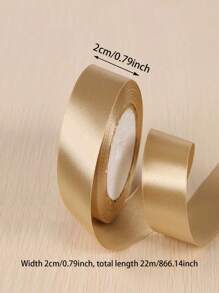 22m Champagne Gold Wedding Decoration Ribbon With Flower Wrapping Bowknot Ribbon Gift Box Silk Ribbon, Back To School Valentine Day