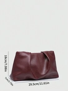 Túi xách vuông dành cho nữ, màu đỏ tía, thiết kế xếp ly hình đám mây, dung tích lớn, thời trang, thích hợp cho du lịch và mua sắm. - Màu Đỏ Sâu - Xem 6