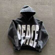 Women's Graphic Hoodies Star Lettering Pullovers Vintage Hooded Sweatshirts Oversized Harajuku Hoodie Jackets - Black - View 2