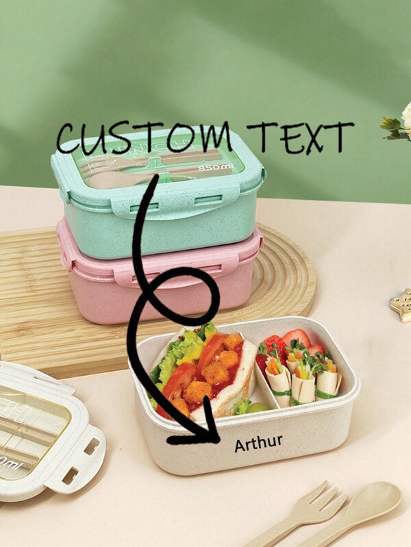 Customized Personal Japanese-Style Bento Box Lunch Box For Students Back To School Winter Gift Ideas Boy Girl Valentine's Day, Multi-Functional, Ornamental, Letter, Stylish, Cute, Colorful, Kawaii, Adorable, Casual, Unique, Customized, Baby Gifts, Cute Baby, Family, Friends, Daughter, Son, Her, For Children's Day