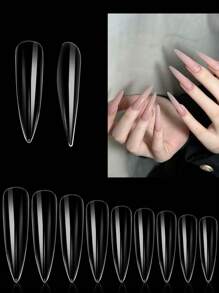 500 长尖头 XL/XXL/XXXL 假指甲尖头全覆盖和半覆盖法式亚克力 UV 凝胶假指甲延长按压指甲工具 DIY
