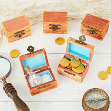 Pequeñas cajas de madera con tapa con bisagras, cierre frontal, caja de joyería vintage de sobremesa, accesorios hechos a mano, caja de almacenamiento con cerradura, caja de joyería sin pintar (cuadrada), accesorios para anillos, caja del tesoro pintable para manualidades, fiestas de cumpleaños y regreso a la escuela