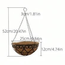 1 件户外装饰铁链悬挂花篮/花盆，适用于烧烤、园艺、家居装饰、鸟笼 - 彩色 - 查看 12