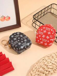 1 件女式迷你卡通印花 PU 皮革钥匙扣 - 多功能零钱包、卡夹、耳机盒和钥匙链、时尚配饰和小礼物 - 鑰匙扣 - 查看 9