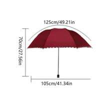 1把10骨黑色雨伞，两用折叠伞，格子饰边，促销印花雨伞