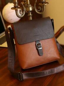 BOSHIJIE 1 件新款男士 PU 皮包，韩版户外休闲商务斜挎包男士包男士礼物圣诞礼物男士侧包男士斜挎包斜挎包旅行必备品爸爸礼物男朋友礼物男士包冬季复古包复古度假手提包流浪包挎包情人节假期必备露营贴纸夏季返校 - 彩色 - 查看 4