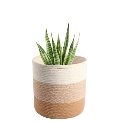 1 ręcznie robiona doniczka, pleciony dekoracyjny kosz w stylu nordyckim, kosz na kwiaty, kosz na rośliny, odpowiedni do domu, salonu, ogrodu. Wielofunkcyjny kosz do przechowywania do ogrodnictwa, prania i zabawek