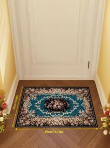 1pc Bohemian Vintage Design Area Rug, Padrão Geométrico Poliéster Grosso Loop Pile Retangular Fácil Cuidado Lavável Antiderrapante Backing Carpet Para Sala de Estar, Corredor, Cabeceira, Sala de Estar, Quarto, Escritório, Cozinha, Decoração de Casa de Fazenda
