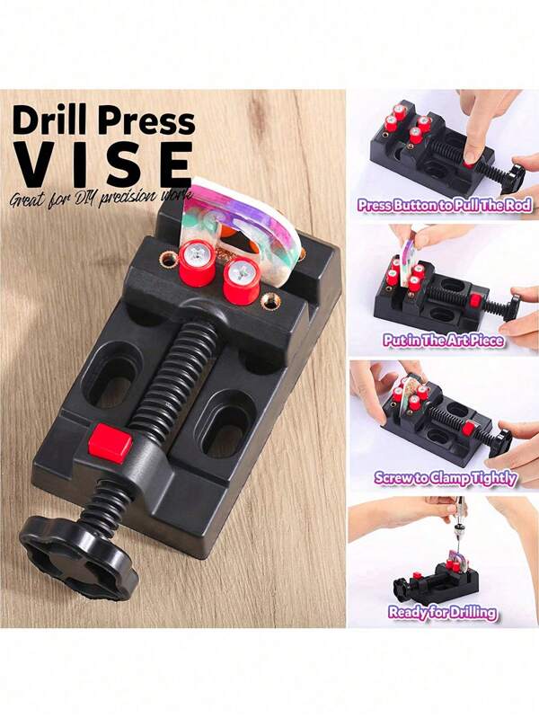 1pc Mini Fast Return Eight-Hole Table Clamp Walnut Clip Small Table Tiger Pliers Flat Pinch Bed Pliers Olive Bodhi Buddha Bead Clamp Cliper Useful Carving Jewelry Making Accessories