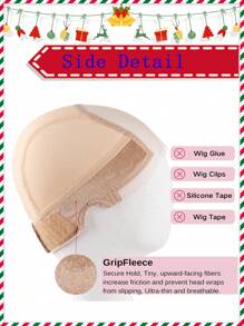 4*5Inch Lace Parting Max Wig Cap Wig Grip Cap - Wig Tools - Adjustable, Non-Slip, Transparent 4x5 Headband With Ear Cut-Outs For Comfortable, Glue-Free Wig Placement And GripFleece Technology For Secure Hold - Multicolor - View 10