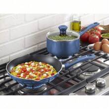 T-Fal Excite ProGlide Nonstick Thermo-Spot Heat Indicator Dishwasher Oven Safe Cookware Set, 14-Piece, Blue - Blue - View 2