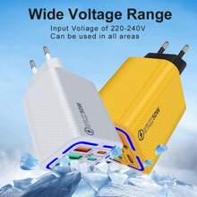 50 W 3 USB+3 PD Ladegerät, Schnellladenetzteil kompatibel mit den neuesten Apple-Geräten wie 16, 15, 14, 13, 12, iPad Tablets und anderen Smartphones, Ultrahochgeschwindiges Laden geeignet für Reisen, Büro, Studentenwohnheim und Zuhause mit mehreren Anschlüssen