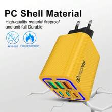 50 W 3 USB+3 PD Ladegerät, Schnellladenetzteil kompatibel mit den neuesten Apple-Geräten wie 16, 15, 14, 13, 12, iPad Tablets und anderen Smartphones, Ultrahochgeschwindiges Laden geeignet für Reisen, Büro, Studentenwohnheim und Zuhause mit mehreren Anschlüssen