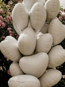 10pcs/Set 18inch Heart Shaped Foil Balloon In Gold, White, Red, Pink, Blue, Cream, Light Gold, Black - Perfect For Birthday Party, Wedding, Valentine's Day, Anniversary, Bridal Shower, New Year Party Decoration, Room Decor, Photo Props - Multicolor - View 11
