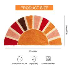 Boho Bathroom Rugs Retro Sun Bath Mat Soft Fluffy Water Bathroom Rug Boho Half Circle Bath Mat Non-Slip Half Circle Colorful Rug For Bathroom Washable Carpet Floor Rug For Home Decor 41x76 CM - Multicolor - View 7
