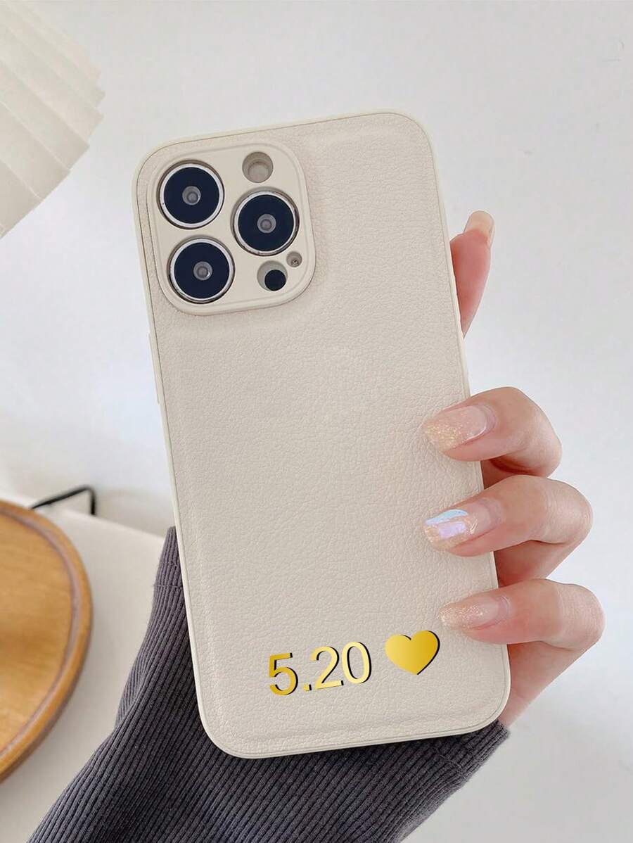 1 个米色定制手机壳，带有个性化 DIY 人物、烫印工艺、简约时尚的真皮防震手机壳、全覆盖防摔保护，是送给朋友、家人和自己的节日礼物。兼容 iPhone 16/15/14/13/12/11 Pro Max 和 Galaxy A55 A54 A53 A52 A51 A35 A34 A33 A32 A23 A21S A15 A14 A13 A12 A03 5G 4G。