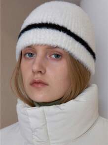 1pc Knitted Beanie Hat, Warm Thermal Lined Designer Woolen Cap, Autumn/Winter, 2024 New Arrival, Valentine's Day Gift