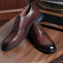 Giày Oxford Brogue trang trọng cho nam, Giày da thời trang dự tiệc công sở - màu đen - Xem 1