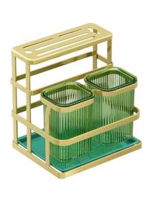 1 Khay đựng đồ dùng nhà bếp đa năng, thích hợp để cất dao và đồ dùng trên bàn, có thể treo mà không cần đục lỗ, có thể đặt trên mặt bàn - Nhiều màu - Xem 11